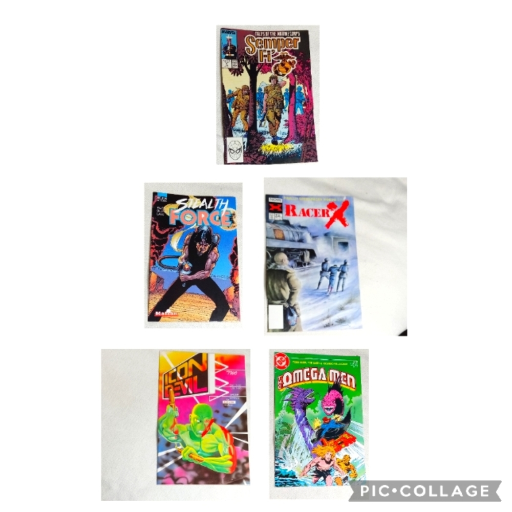 Dc comics,now comics,Malibu graphics,optics comics,marvel comics.